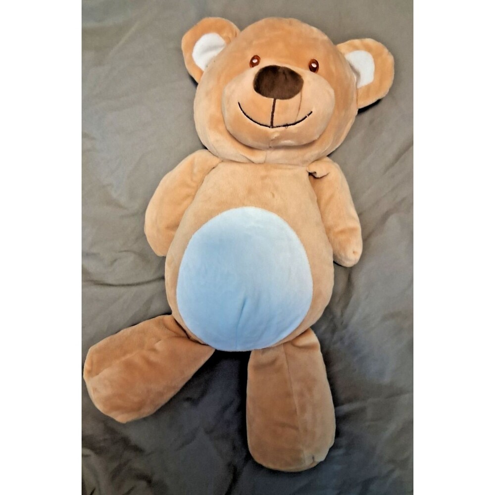 Kelly Baby Kellybaby Teddy Bear Plush Toy Rattle Tan Blue 20" Stuffed Animal